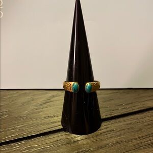 Turquoise & Brass Ring